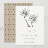 Tropische palmboommarine Kraft redt de datum Kaart (Voorkant / Achterkant)