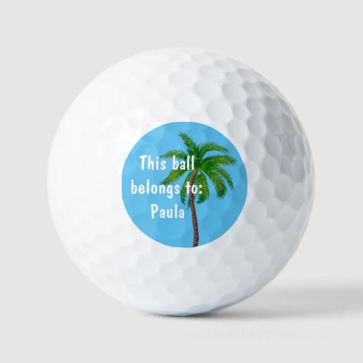 Tropische palmboommonogram golfballen (Voorkant)