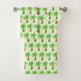 Tropische palmboompalmboom, groene palmboom op eil bad handdoek