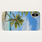 Tropische palmboomstrand iPhone X cover (Achterkant (horizontaal))
