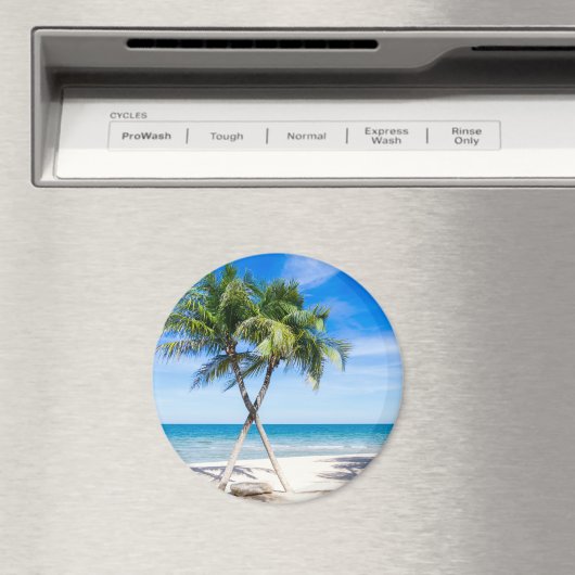 Tropische palmboomstrand zomerparadijsfoto magneet (Insitu (Vaatwasser))