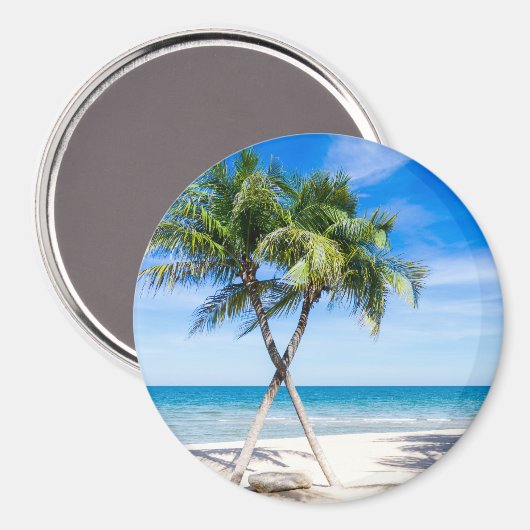 Tropische palmboomstrand zomerparadijsfoto magneet (Voorkant / Achterkant)