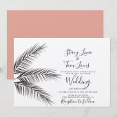 Tropische palmboomvloed met hand uitgezette aarde kaart (Voorkant / Achterkant)