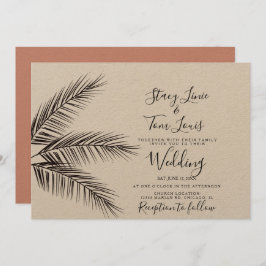 Tropische palmboomvloed met hand uitgezette aarde kaart