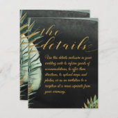 Tropische palmbruiloft De Details Behuizing Kaart (Voorkant / Achterkant)