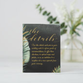 Tropische palmbruiloft De Details Behuizing Kaart (Staand voorkant)