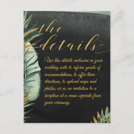 Tropische palmbruiloft De Details Behuizing Kaart