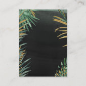 Tropische palmbruiloft Online RSVP & Details Might Visitekaartje (Achterkant)