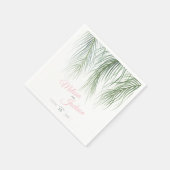 Tropische palmbruiloft weelderig donkergroen roze  servet (Hoek)