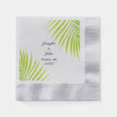 Tropische palmbruiloften Glittery Green Silver Servet (Voorkant)