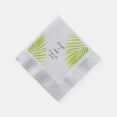 Tropische palmbruiloften Glittery Green Silver Servet (Hoek)