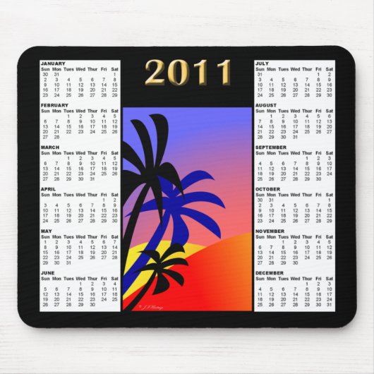 Tropische palmen 2011 Kalender Mousepad Muismat (Voorkant)