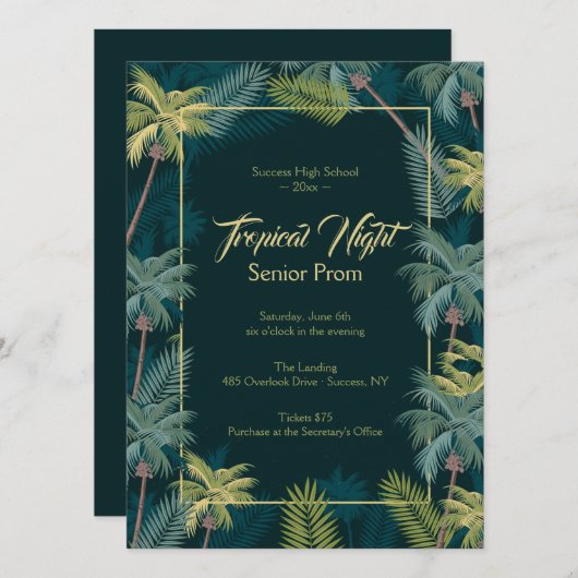 Tropische palmen 5x7 uitnodiging (Voorkant / Achterkant)