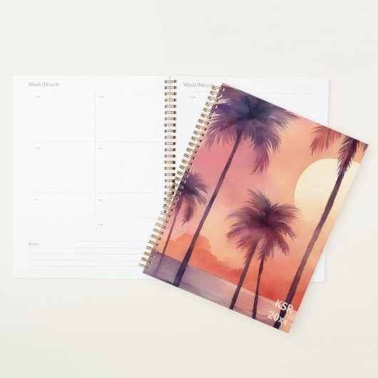 Tropische Palmen bij Zonsondergang Planner (Display)