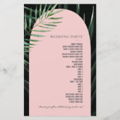 Tropische Palmen Blush Roze Boog Monogram Bruiloft (Achterkant)