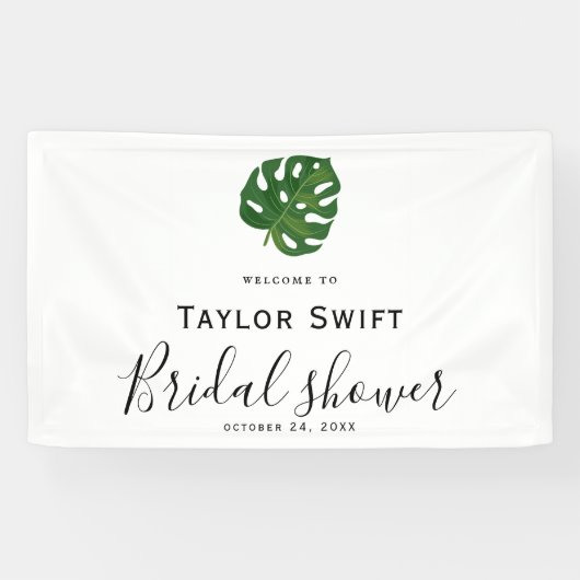 Tropische palmen bruids douche banner (Horizontaal)