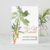 Tropische palmen die net getrouwd zijn met koninkl kaart (Staand voorkant)