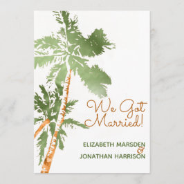 Tropische palmen die net getrouwd zijn met koninkl kaart