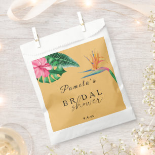 Tropische palmen en bloemen Bruidsdouche Bedankzakje