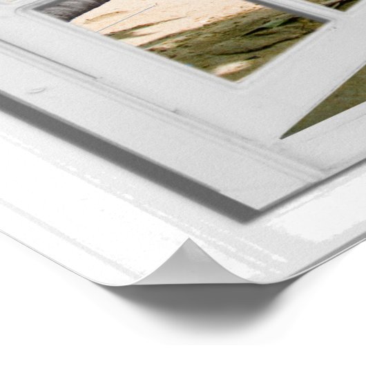 Tropische palmen en Ocean Faux Uitzicht Poster (Hoek)