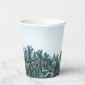 Tropische palmen en strand bestemming bruiloft papieren bekers (Rechts)