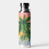 Tropische palmen en zonsondergang waterfles (Links)