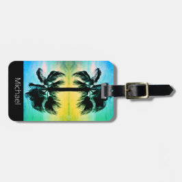 Tropische palmen in  Bagagelabel