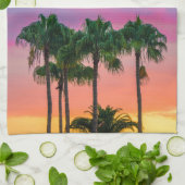 Tropische palmen met een regenbooghemel theedoek (Gevouwen)