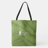 Tropische palmen met olijfstrand tote bag (Voorkant)