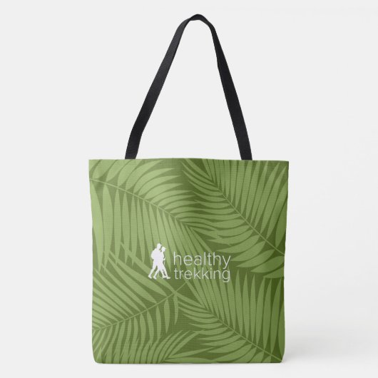 Tropische palmen met olijfstrand tote bag (Voorkant)