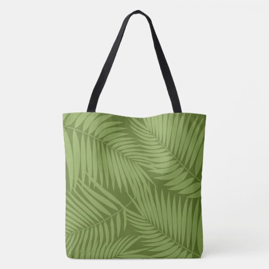 Tropische palmen met olijfstrand tote bag (Achterkant)