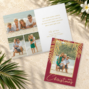 Tropische Palmen Multi Foto Kerstvakantie Kaart
