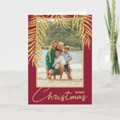 Tropische palmen Multi-Photo Kerstfeestdag Kaart (Voorkant)