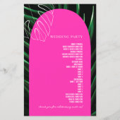 Tropische Palmen Neon Boogjes Monogram Bruiloft (Achterkant)