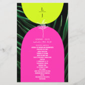 Tropische Palmen Neon Boogjes Monogram Bruiloft (Voorkant)