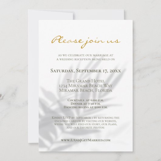 Tropische palmen, orchidee, Shadows Beach Net getr Kaart (Achterkant)