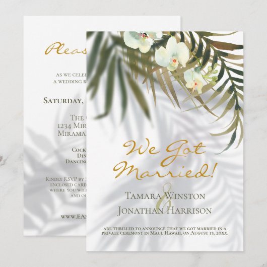 Tropische palmen, orchidee, Shadows Beach Net getr Kaart (Voorkant / Achterkant)