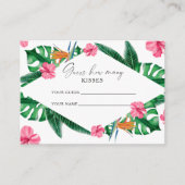 Tropische palmen - raad hoeveel kussen bruids spel informatiekaartje (Voorkant)