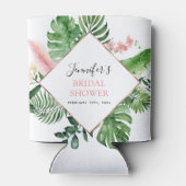 Tropische Palmen Roze Goud Bruidsfeestje Blikjeskoeler (Achterkant)