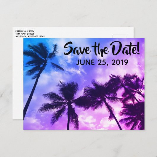 Tropische palmen sparen het Briefkaart van de Aank (Voorkant / Achterkant)