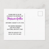 Tropische Palmen Verjaardagsfeest Uitnodigingskaar Uitnodiging Briefkaart (Achterkant)