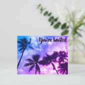 Tropische Palmen Verjaardagsfeest Uitnodigingskaar Uitnodiging Briefkaart (Staand voorkant)