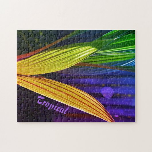 Tropische palmen voor heldere regenboogkleuren legpuzzel (Horizontaal)