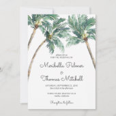Tropische palmen | Waterverf bruiloft Kaart (Voorkant)