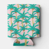 Tropische palmen: Waterverf zomerpatroon Blikjeskoeler (Achterkant)