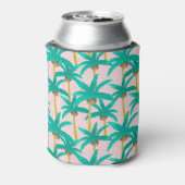 Tropische palmen: Waterverf zomerpatroon Blikjeskoeler (Blikje Achterkant)