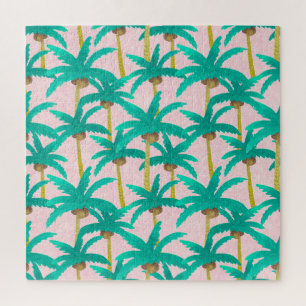 Tropische palmen: Waterverf zomerpatroon Legpuzzel