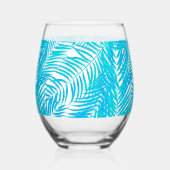 Tropische palmen wijnglas zonder voet (Achterkant)