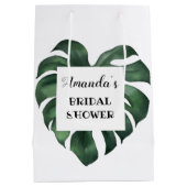 Tropische palmenblad Bruidsdouche Medium Cadeauzakje (Achterkant)