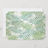 Tropische palmenbladeren,Hibiscus Trouw RSVP Kaart (Achterkant)